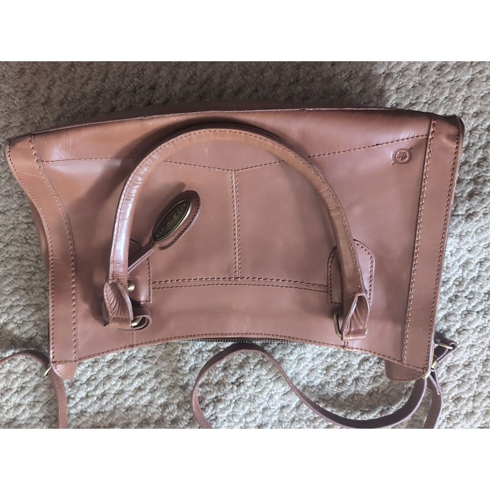 Born Chestnut brown leather Shoulder/ handbag large Metal logo‎ nice - Picture 4 of 9